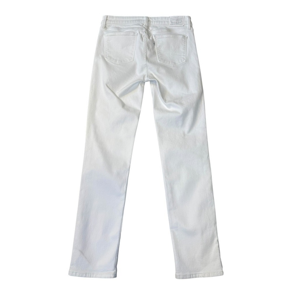 Levis 712 Slim Jeans Womens 6 28 White Mid Rise Straight Leg Stretch - Picture 2 of 8